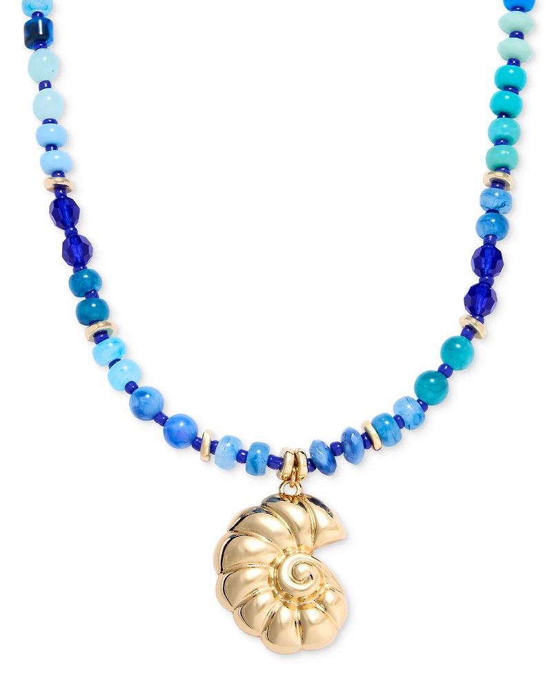 On 34th Beaded Shell Pendant Necklace, 16" + 2" extender, Macy's Exclusive