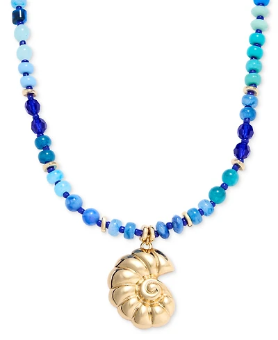 On 34th Beaded Shell Pendant Necklace, 16" + 2" extender, Macy's Exclusive