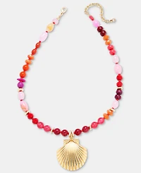 On 34th Beaded Shell Pendant Necklace, 16" + 2" extender, Macy's Exclusive