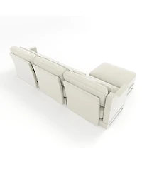 Streamdale Furniture Chenille 3-Seater Sofa w/ Ottomans