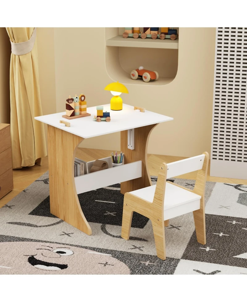Streamdale Furniture Kids Wooden Table & Chair Set - Convertible Tabletop