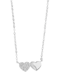 Macy's Cubic Zirconia Two Hearts Pendant Necklace