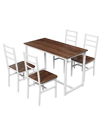 Streamdale Furniture 5-Piece Dining Table Set for 4, Space-Saving Design