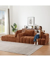 Streamdale Furniture Chenille L-Shape Sectional Sofa Sleeper Couch
