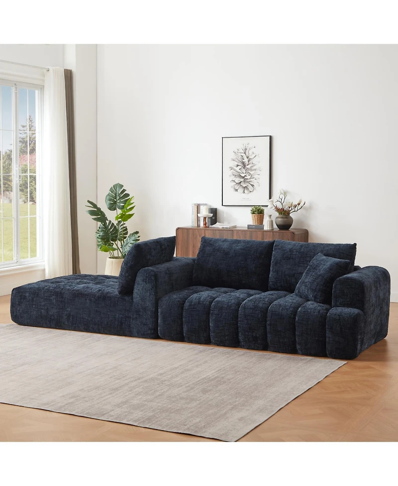 Streamdale Chenille L-Shape Sectional Sofa Sleeper Couch