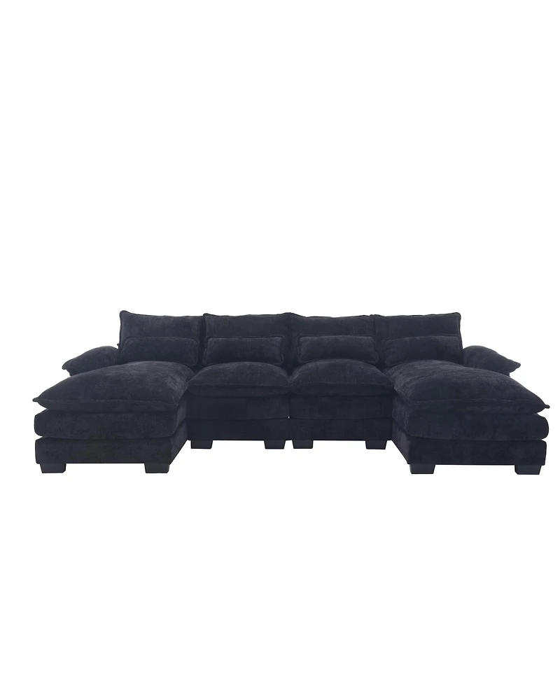 Streamdale Chenille U-Shaped Sofa (Oversized, 4-Seater)