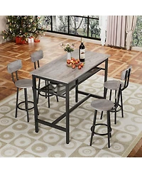 Streamdale Furniture Bar Table & 4 Chairs - Counter Height, Gray