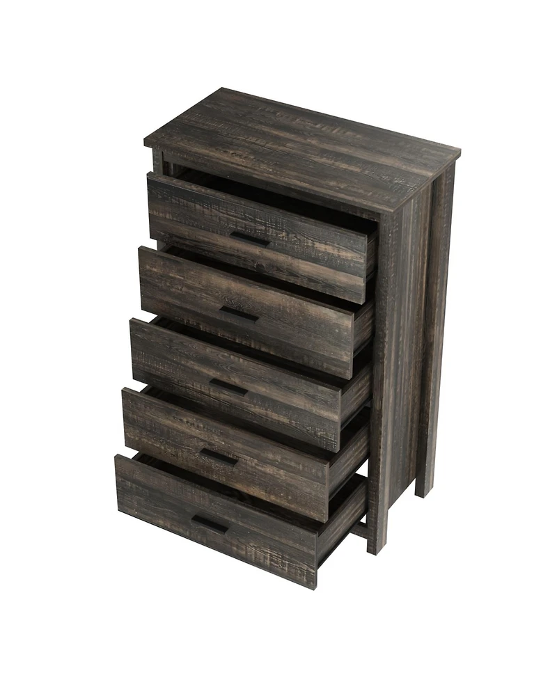 Streamdale Furniture Queen Bed Set- Storage Headboard, Nightstands, Dresser