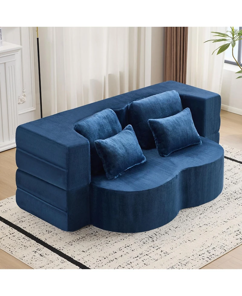 Streamdale Furniture Streamdale Queen Chenille Foldable Sofa Bed