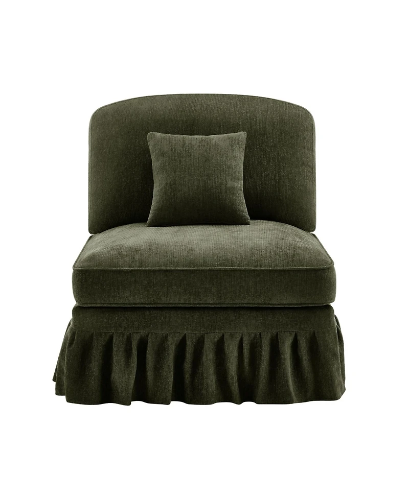Streamdale Furniture Armless Sofa Chenille W/1 Pillow -Green
