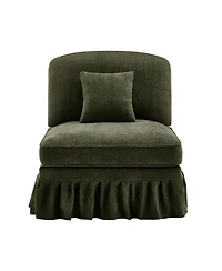 Streamdale Furniture Armless Sofa Chenille W/1 Pillow -Green