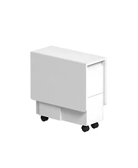 Streamdale Furniture Folding Drop Leaf Dining Set with Storage & Wheels