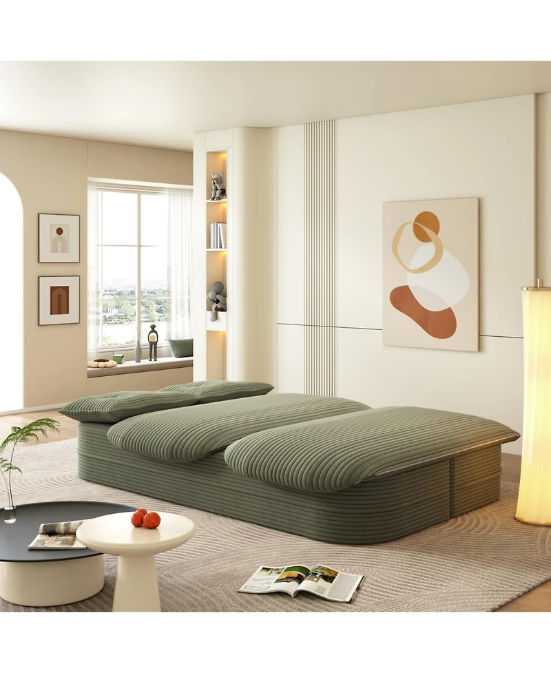 Streamdale Furniture 78.7" Modern Foldable Sofa Bed with Blanket & Pillows