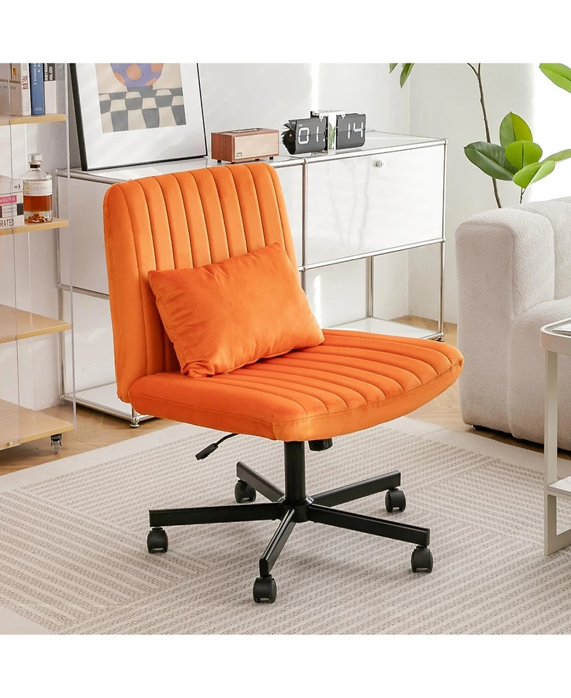 Streamdale Furniture Orange Velvet Criss Cross Office Chair