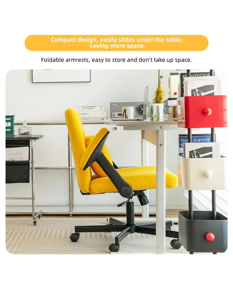 Streamdale Furniture Streamdale Linen Ergonomic Office Chair with Wheels