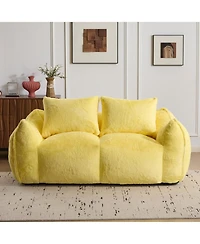 Streamdale Furniture Giant Yellow Bean Bag Couch with Pillows