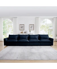 Streamdale Furniture 4 Seater Corduroy Couch with 4 Pillows