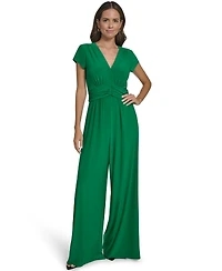 Vince Camuto Women's Shirred Front V-Neck Jumpsuit
