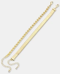 On 34th 2-Pc. Set Mixed Chain Flex Bracelet, Macy's Exclusive