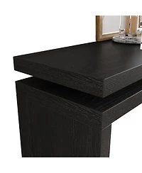 Streamdale Furniture 60" Black Farmhouse Console Table - Retro Entryway/Sofa Table