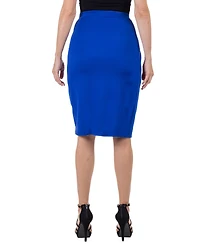 24seven Comfort Apparel Women's Elastic Waist Knee Length Tulip Pencil Skirt