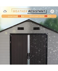 Streamdale Furniture 8x14 Resin Storage Shed w/ Windows, Aluminum Frame & Floor