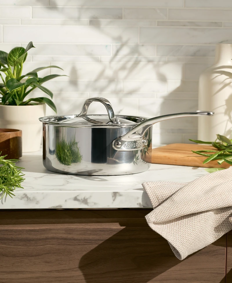 Anolon EverLast Stainless Steel 8.5" Tri-Ply Clad Saucepan