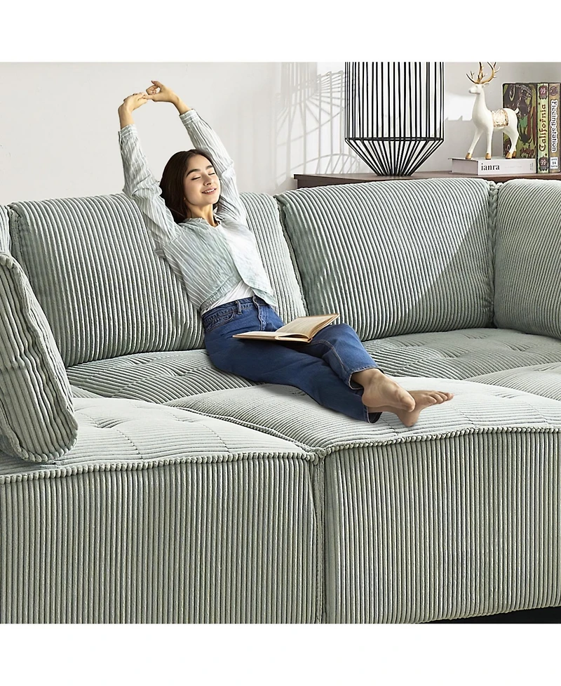 Streamdale Furniture U-Shaped Modular Sectional Sofa with Reversible Chaise