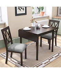Streamdale Furniture Extendable Dining Table (29"-45") for 4, Folding Kitchen Table with Rubberwood Legs