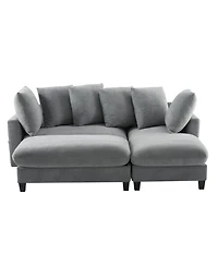 Streamdale Furniture 83" Sectional Sofa with Storage Ottoman & Pillows