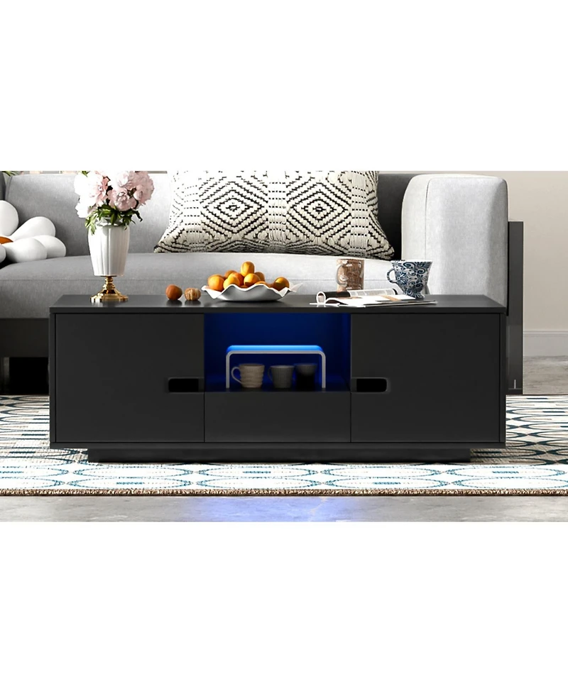 Streamdale Furniture Modern Coffee Table with Led Lights