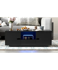 Streamdale Furniture Modern Coffee Table with Led Lights
