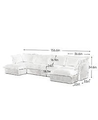 Streamdale Furniture Slipcovered U Shape Sectional Sofa Camel Corduroy
