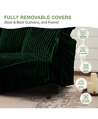 Streamdale Furniture 2-Seat Corduroy Slipcovered Sofa