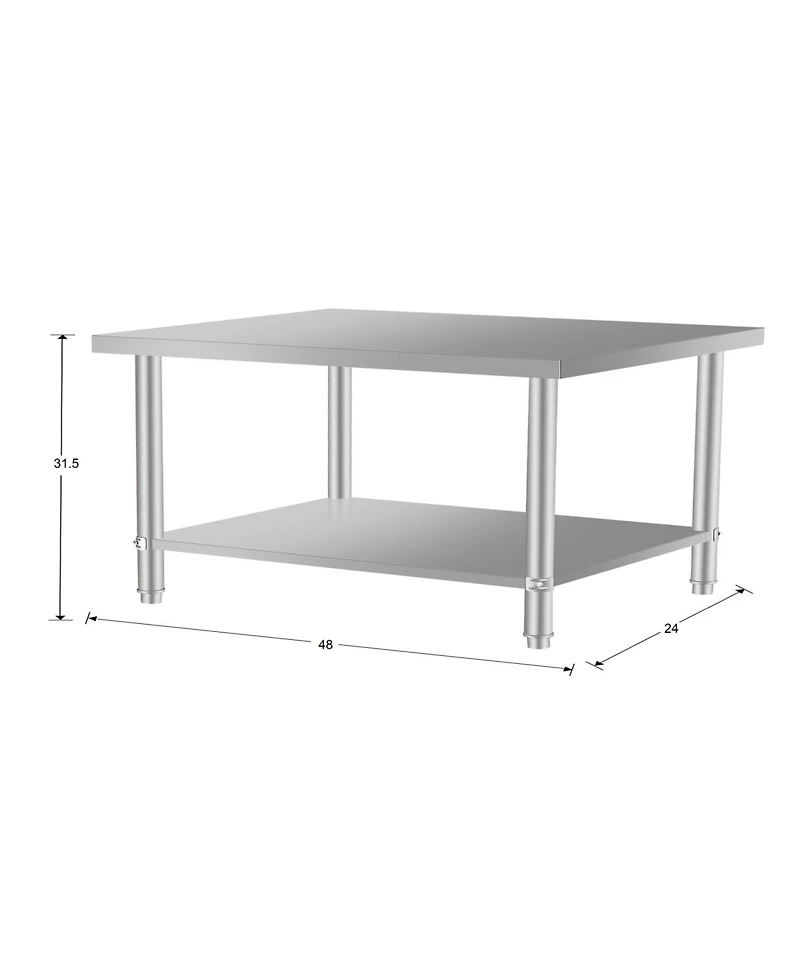 Streamdale Furniture Stainless Steel Kitchen Prep Table 48"x24"