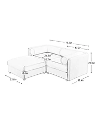 Streamdale Furniture Chenille 2-Seater Sofa with Ottoman Storage