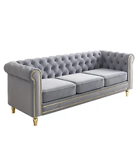 Streamdale Furniture Chesterfield Velvet Sofa 84.65 inch for Living Room