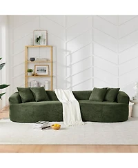 Streamdale Furniture Modern Cloud Green Chenille Curved Sectional Sofa