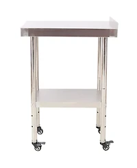 Streamdale Furniture Stainless Steel Prep Table 24x15, Backsplash, Casters