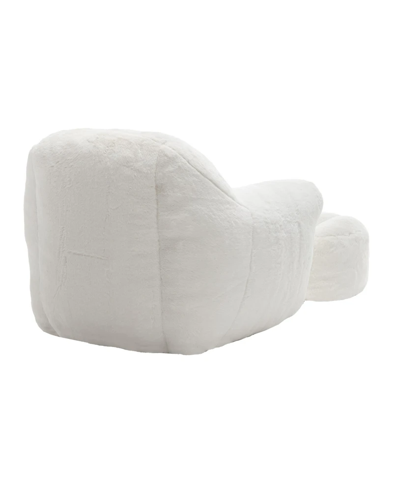 Streamdale Furniture Comfy Faux Fur Bean Bag Chair w/ Footstool
