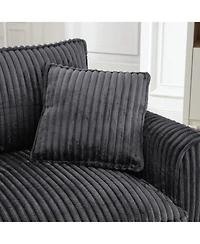 Streamdale Furniture Streamdale Gray Corduroy Lazyman Sofa Chair