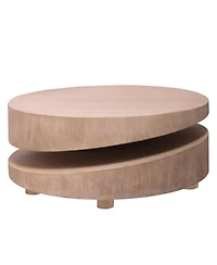 Streamdale Furniture Modern Round Wood Coffee Table - Natural Finish