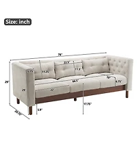 Streamdale 78" Upholstered Modern Sofa - Grayish Beige