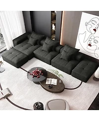 Streamdale Furniture Streamdale Modern Oversized Chenille Sectional Sofa with 6 Pillows