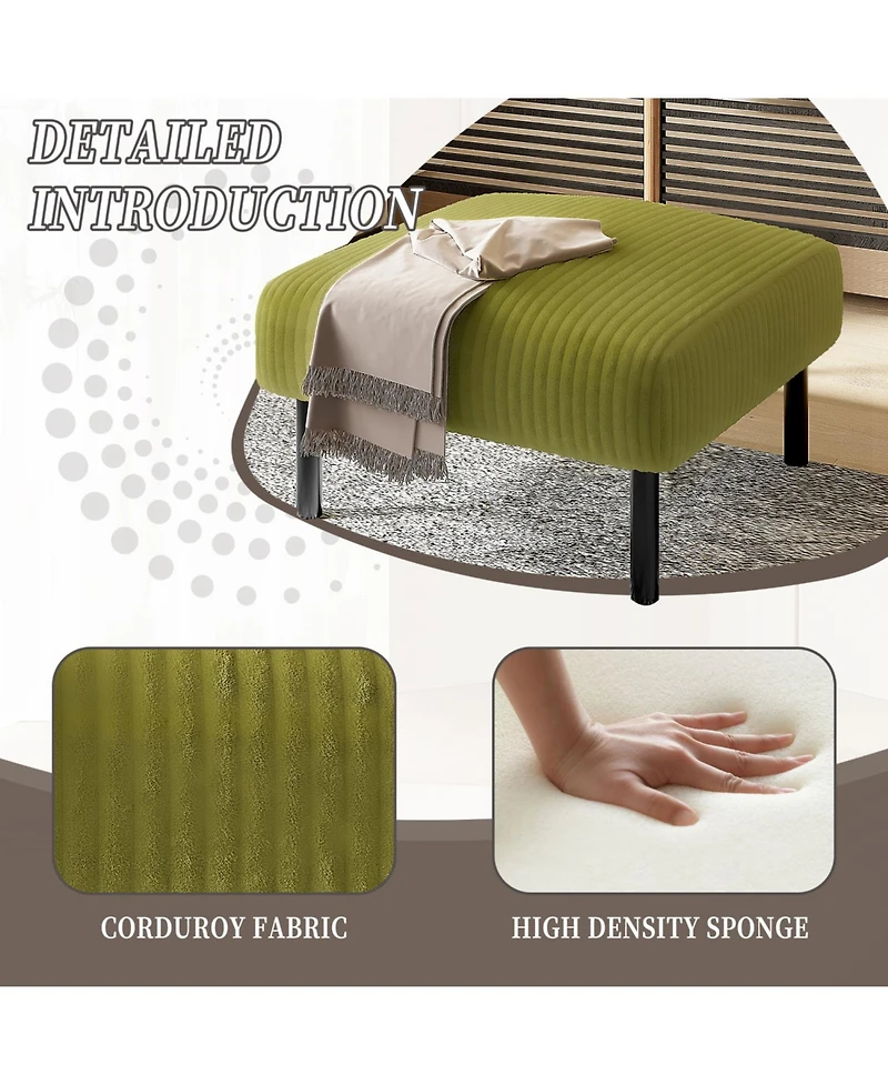 Streamdale Furniture Streamdale Corduroy Ottoman Footstool with Legs