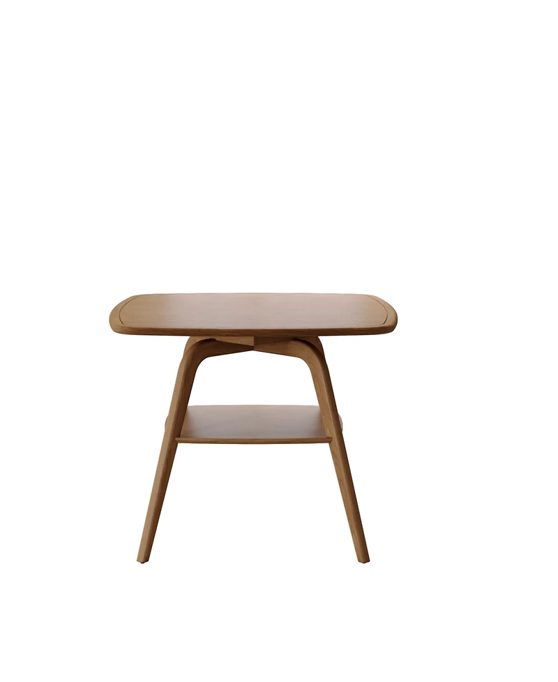 Streamdale Furniture Streamdale Modern Wooden Dining Table with Storage Shelf, Walnut Finish