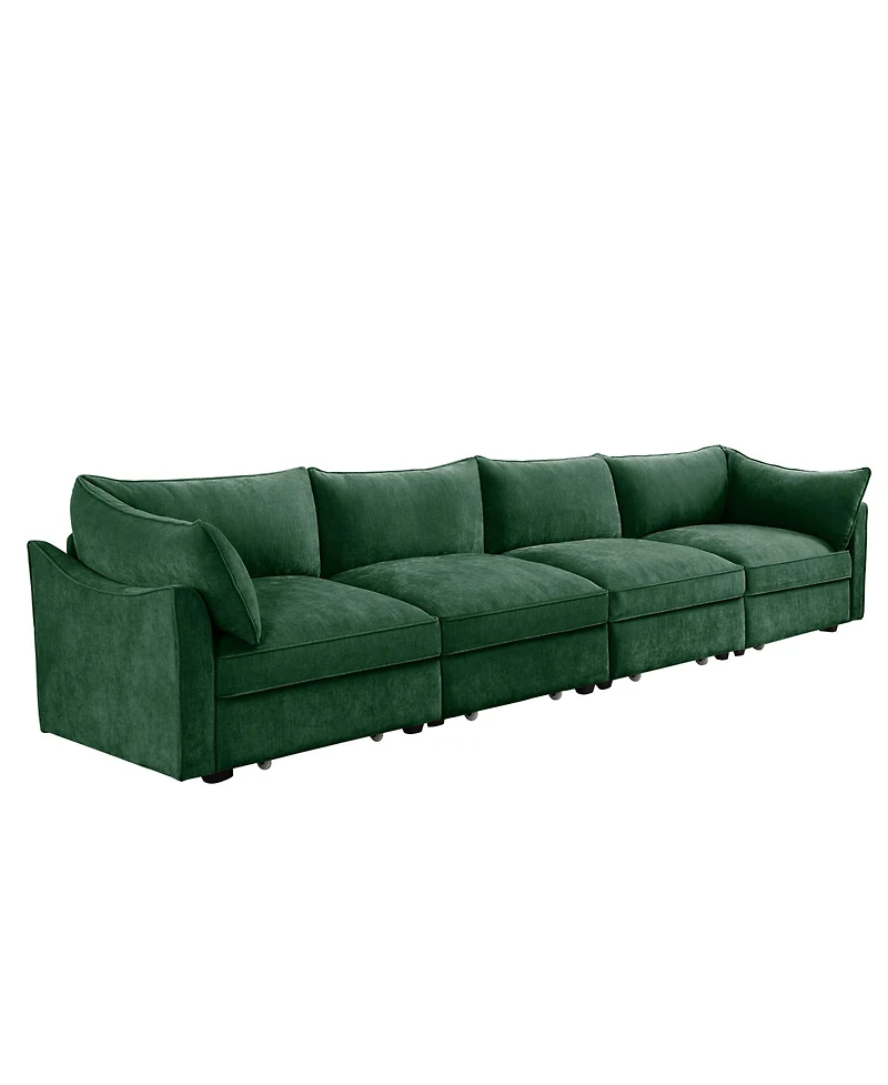 Streamdale Furniture Green Chenille Sofa Couch with Storage Drawers (4-Seater