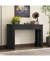 Streamdale Furniture Fluted Entryway Console Table with Drawers (Black