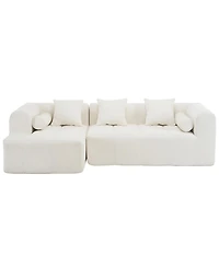 Streamdale Furniture 101" Sectional Sofa Modular Couch with Deep Seating & Pockets, Beige