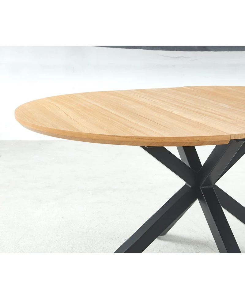 Streamdale Furniture 120/160x120x75cm Extendable Dining/Office/Coffee Table, Metal Leg, Mdf Top